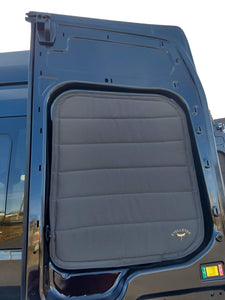 Stelletek Back Barn Door Window Covers for Mid- and High-Top Ford Transit Vans  — Sold in Pairs