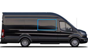 Stelletek Passenger Side Crew Sliding Door Window Covers for Mid- and High-Top Ford Transit Vans