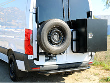 Load image into Gallery viewer, Aluminess Rear Door-Mounted Storage Box and Tire Racks for 2019 and newer Mercedes Sprinter Vans — Lead time ~4 to 6 weeks