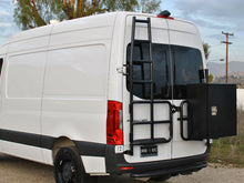 Load image into Gallery viewer, Aluminess Rear Door Ladder and Tire Rack Combo for Mercedes Sprinter Vans — 2019 and newer — Lead time 4 to 6 weeks