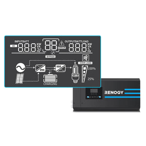 Renogy 3000W 12V Pure Sine Wave Inverter Charger with LCD Display