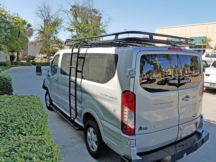 Aluminess Roof Rack for Ford Transit 130, Low Roof, Standard Chassis — 2015 and newer — Lead time ~4 to 6 weeks