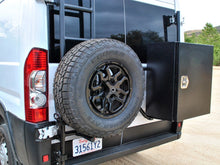 Load image into Gallery viewer, Aluminess Rear Door-Mounted Ladder and Ladder/Tire Rack Combo for High Roof 2013 and Newer RAM Promaster Vans — most ship within 2 weeks