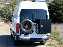 Load image into Gallery viewer, Aluminess Rear Door-Mounted Storage Box and Tire Racks for 2019 and newer Mercedes Sprinter Vans — Lead time ~4 to 6 weeks