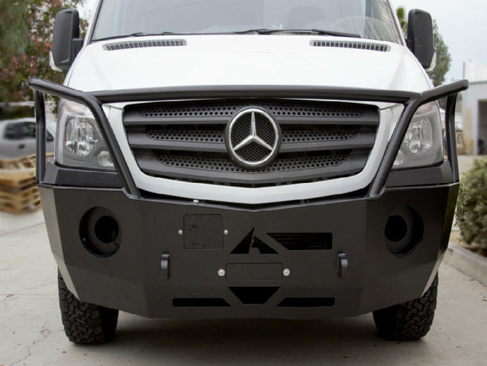 Aluminess Front Winch Bumper for Mercedes Sprinter Vans — 2014 to 2018 — most ship within 2 weeks