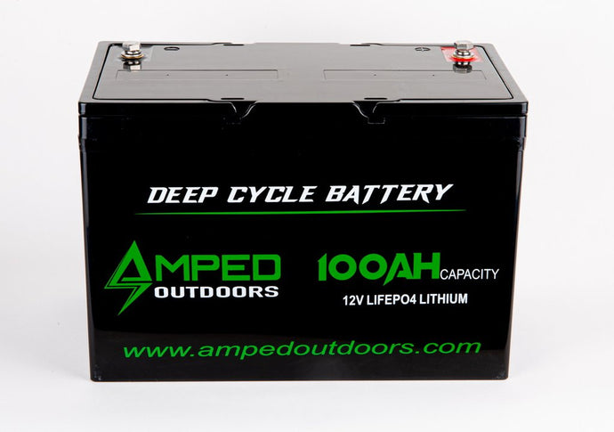 Amped Outdoors 12V 100AH Lithium-iron (LiFePO4) High Performance Battery